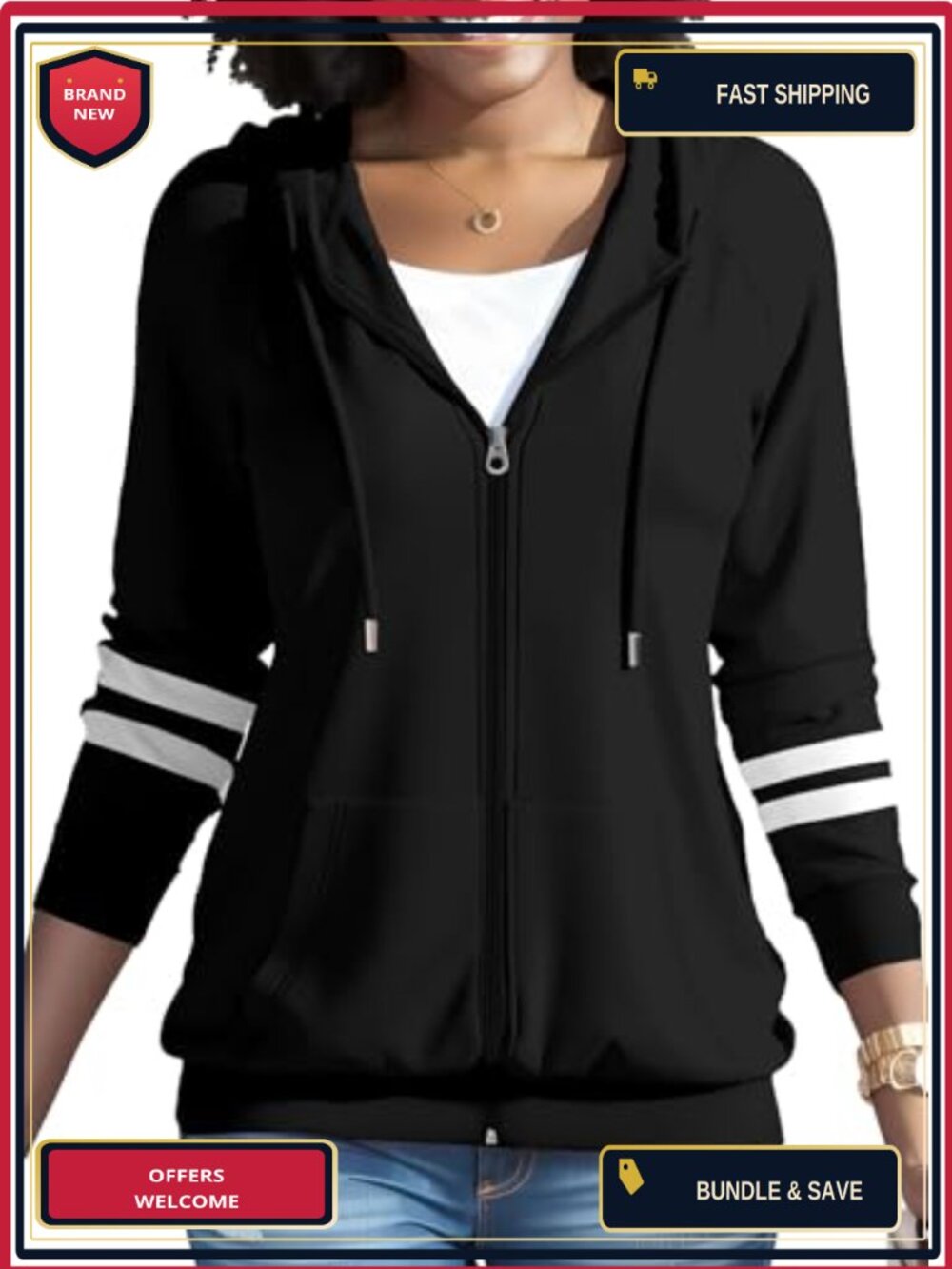 Zip Up Hoodie Women Long Sleeve Casual Athletic Lightweight Fitted